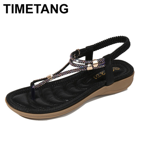 TIMETANG-zapatos de cuña de diseñador de lujo para mujer, Sandalias planas, sandalias de playa de mujer, 2022 ► Foto 1/6