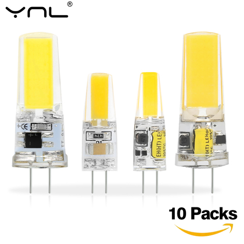 10 unids/lote LED COB G4 G9 E14 bombilla de lámpara Dimable AC/DC 12V 220V 6W 9W 360 Ángulo de haz reemplazar lámparas de araña halógenas Led ► Foto 1/6