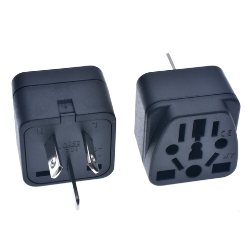 Adaptador Universal de cobre negro, 10A, 250V, enchufe tipo I para UE, EE. UU., Reino Unido, Japón, Alemania, Francia, China, Australia, Nueva Zelanda ► Foto 1/6