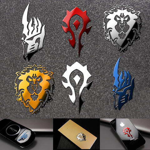 Pegatinas de Metal World of Warcraft, accesorio de Cosplay para móvil, nevera, portátil ► Foto 1/6