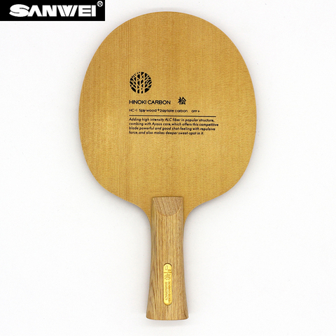 SANWEI-Hoja de tenis HC1S Hinoki ALC, hoja de tenis de mesa de carbono/hoja de ping pong/murciélago de tenis de mesa ► Foto 1/4