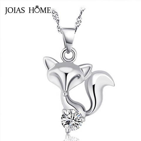 JoiasHome-collar de plata de ley 925 con colgante de zorro coreano, gargantilla corta, regalo de san valentín ► Foto 1/6