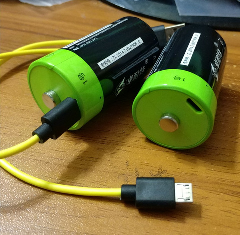 ZNTER-Batería de polímero de litio Lipo, tamaño D, 4000MAH, 6000mwh, 1,5 V D, recargable por usb, cable USB para horno a gas ► Foto 1/4