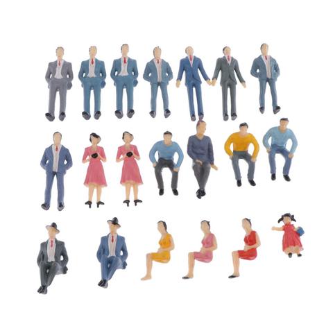 Diorama-figuras de personas para pasajeros, modelo pintado a escala 20 piezas G, escala 1:30, tren ► Foto 1/6