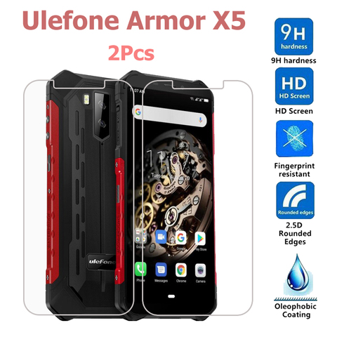 Protector de pantalla de vidrio templado para Ulefone Armor X5, película LCD a prueba de arañazos para Ulefone Armor X 5, cubierta de teléfono de 5,5 pulgadas, 2 uds. ► Foto 1/6