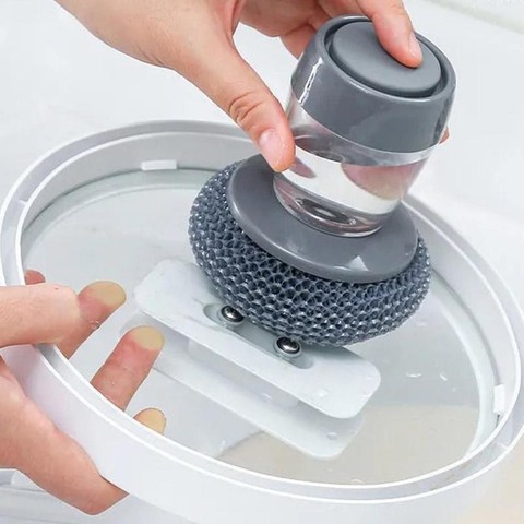 Dispensador de jabón de cocina, herramienta para lavar los platos, cepillo, herramienta de limpieza de cocina ► Foto 1/6