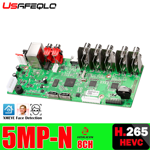 Placa 6 en 1 H.265 + 8ch 5MP-N AHD DVR para AHD 5MP 4MP 1080P 720P Cámara guardar gran RAM HDD Xmeye Onvif CCTV DVR Board AHD DVR ► Foto 1/6