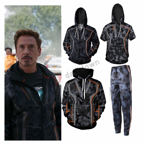 Sudadera con capucha 3D para hombre y mujer, disfraz de Iron Man para adultos y niños, chándal de Tony Strong, Sudadera con capucha para Halloween y Navidad ► Foto 1/6