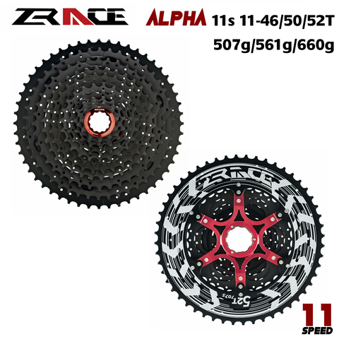 ZRACE-Cassette ligero Alpha 11 s para bicicleta de montaña, de 11 velocidades piñón libre, 11-46T/50T/52T, negro ► Foto 1/5