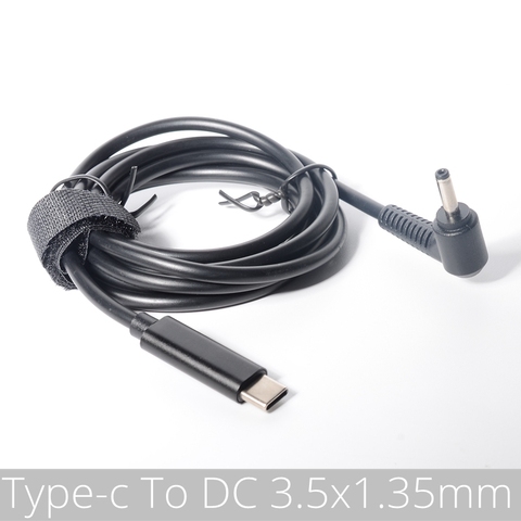 (3,5mm/1,35mm) USB tipo C de ordenador portátil Cable de carga Dc conversor adaptador de corriente DC 3,5X1,35mm macho de 90 grados, ángulo recto ► Foto 1/6