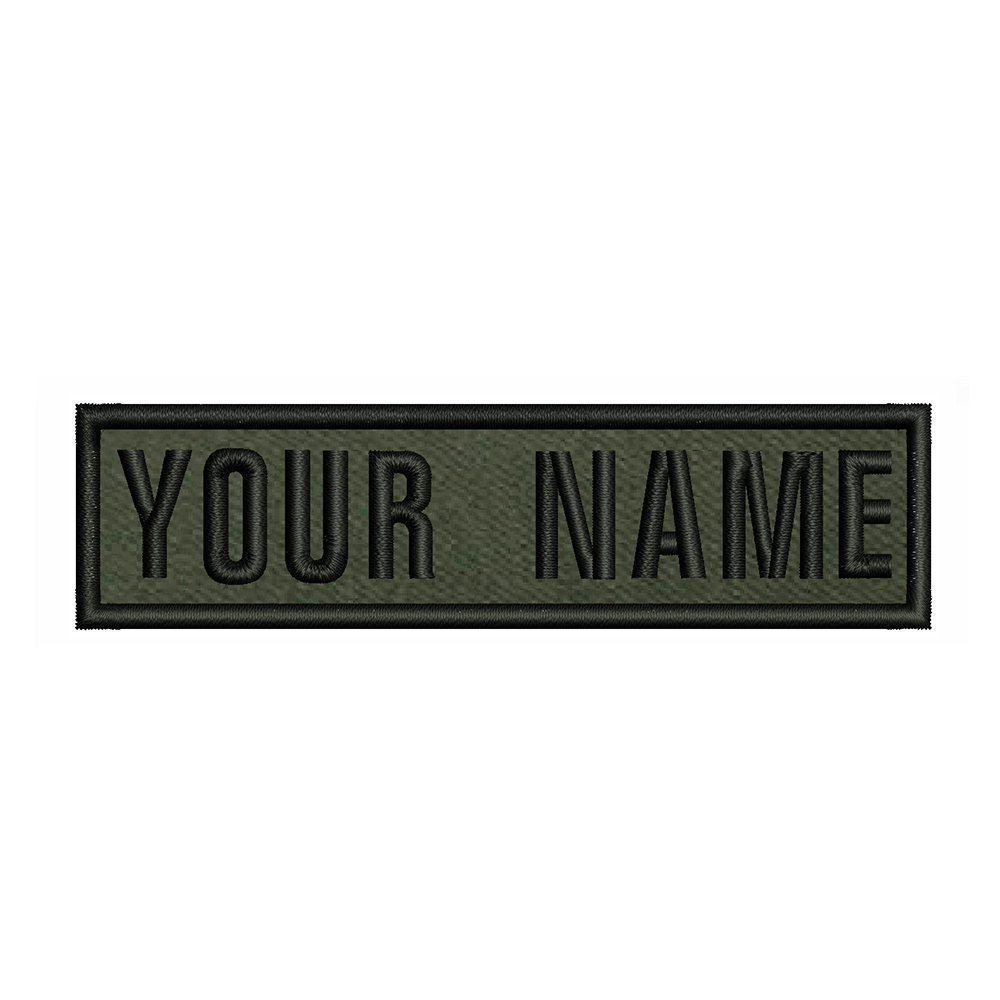 Parche de insignia de cinta con nombre personalizado con respaldo