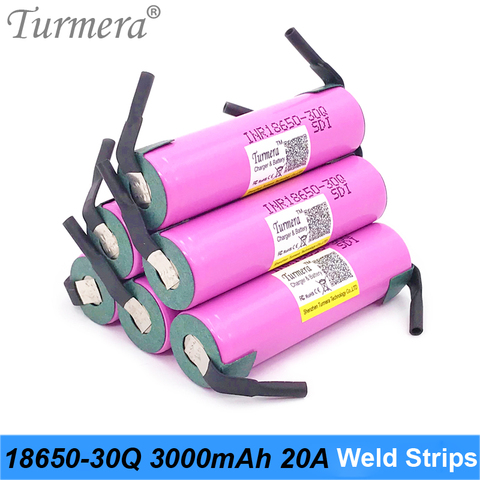 Turmera-batería de litio recargable para destornillador, original, inr18650-30q, 18650, 20a, 3000mah, 30Q, 18650 ► Foto 1/6