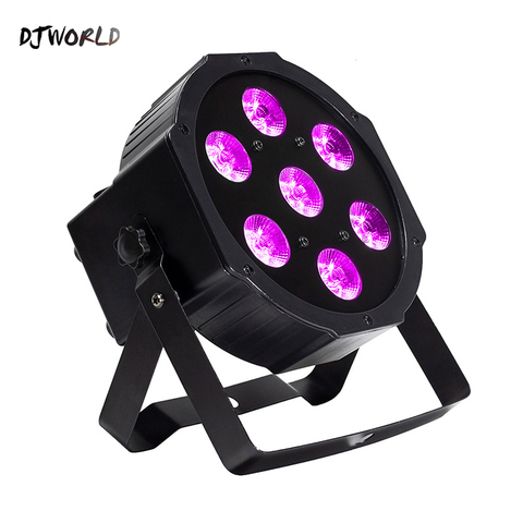 Djworld LED Par 7x18W RGBWA lavado + + + 6IN1 profesión luz de la etapa DMX512 efecto de luz para Disco música de DJ fiesta Club de baile piso ► Foto 1/6