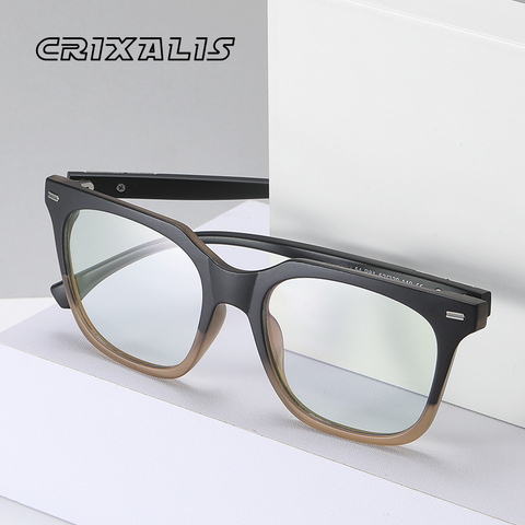 CRIXALIS-Gafas de bloqueo de luz azul para hombre y mujer, anteojos Retro de negocios, con marco óptico a la moda, antitensión, para ordenador, Unisex, UV400 ► Foto 1/6