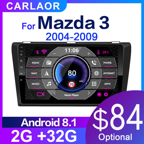 Autorradio Android con GPS para Mazda, Reproductor multimedia estéreo para coche, DVD, Android 8.1, 2G+32G, para Mazda 3 2004-2013 ► Foto 1/6