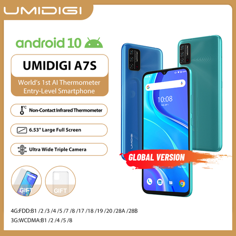 Umidigi-teléfono inteligente A7S, teléfono móvil con pantalla de 6,53 pulgadas, 32GB RAM, 4150mAh, Triple Cámara, versión Global, Sensor de temperatura infrarroja ► Foto 1/6