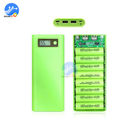 Kit de caja powerbank 2 USB 8x18650, funda cargadora de batería, carcasa de batería portátil, pantalla Digital LCD, almacenamiento de batería ► Foto 1/6