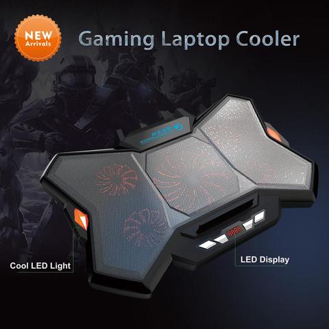 Coolcold-nuevo producto, 7 ángulos de visión, almohadilla enfriadora para portátil, luz LED, soporte enfriador para Notebook para juegos, 17 pulgadas ► Foto 1/6