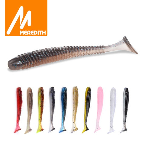 MEREDITH Swing-Anillo de impacto de sábalo señuelo de pesca suave, 55mm, 65mm, 75mm, cebos de plástico, Swimbait, señuelo de Jigging, cebos artificiales ► Foto 1/6