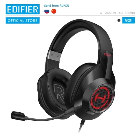 EDIFIER-auriculares G2II para videojuegos, Unidad de controlador de 50mm, sonido envolvente RGB, sistema de retroiluminación dinámico, micrófono con cancelación de ruido ► Foto 1/6