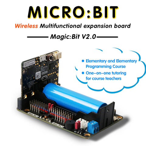 Placa de extensión para Micro:bit V2.0 admite 8 Servos y 4 motores DC con receptor infrarrojo integrado y 4 luces RGB a todo Color ► Foto 1/6