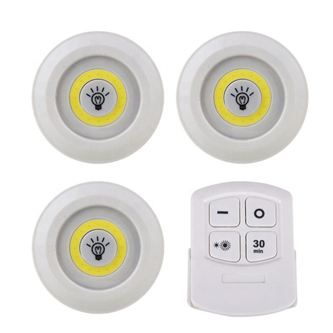 Luz LED para debajo de gabinete regulable con mando a distancia, luces LED con batería para armario, baño, Luz ► Foto 1/6