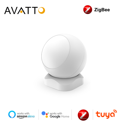 AVATTO-Sensor de movimiento PIR Zigbee, Detector infrarrojo inalámbrico Tuya, alarma antirrobo de seguridad, Control por aplicación con puerta de enlace Tuya ► Foto 1/6