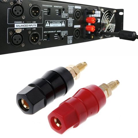 Terminal de altavoz de Audio, 4mm, conector Banana, amplificador de conector rojo y negro ► Foto 1/5