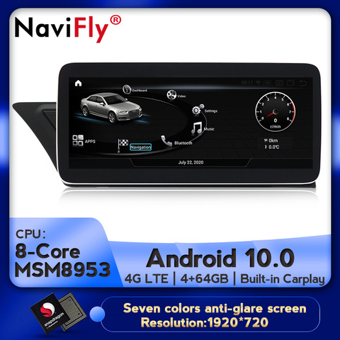 Navifly MSM8953 4GB + 64GB Android 10,0 reproductor multimedia para auto Audi A4L B8 A5 2009-2016 navegación gps carplay 4G LTE WIFI DSP ► Foto 1/6