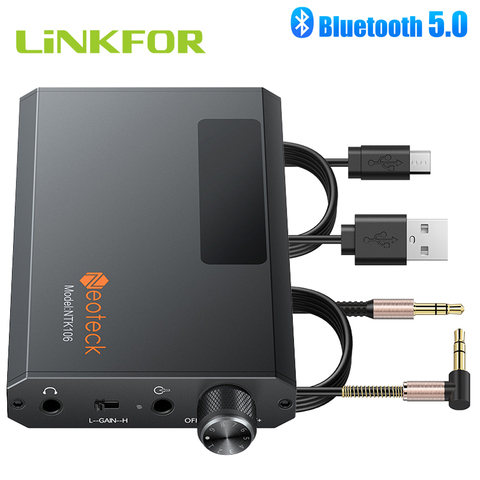 LiNKFOR 16-150Ω amplificador HiFi de auriculares con receptor Bluetooth 5,0 portátil 3,5mm AUX Audio auricular Amp componentes para teléfono ► Foto 1/6