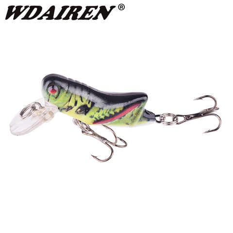 1 Uds 45mm y 3,5g saltamontes insectos Señuelos de Pesca volando señuelo wobbler cebo duro realista cebos artificiales Bass Pesca Swimbait ► Foto 1/6