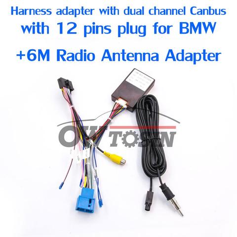 Adaptador de arnés corto Canbus de doble canal con enchufe de 12 pines para BMW 6M, adaptador de antena de Radio ► Foto 1/3