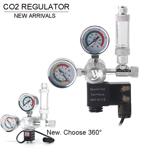ZRDR DIY regulador de CO2 para acuario con válvula de retención válvula solenoide de contador de burbujas, kit de sistema de acuario válvula reductora de presión de CO2 ► Foto 1/6
