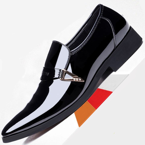 Zapatos formales de cuero para hombre, calzado de vestir, de marca, para boda, ante nuevo, diseño a la moda, color negro, otoño e invierno, 325 ► Foto 1/6