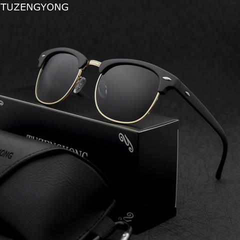 TUZENGYONG-gafas de sol polarizadas clásicas para hombre y mujer, lentes de sol de alta calidad de diseñador de marca, a la moda, con espejo ► Foto 1/6