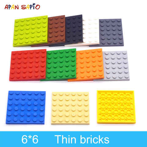 Bloques de construcción DIY para niños, figuras delgadas de bloques de construcción, 6x6 puntos, 12 colores, educativo, tamaño creativo, Compatible con lego, juguetes para niños, 10 Uds. ► Foto 1/6