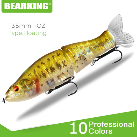 BEARKING-aparejos de pesca superior, señuelos articulados minnow Wobblers cuerpo ABS con cola suave SwimBaits, señuelo suave para pesca, 135mm, 1oz ► Foto 1/6