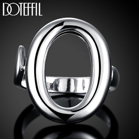 DOTEFFIL-Anillo de Plata de Ley 925 con Círculo abierto, anillo ajustable, joyería para fiesta de compromiso ► Foto 1/6