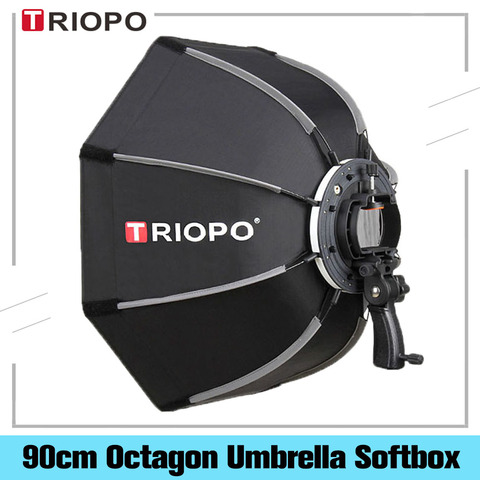 TRIOPO-paraguas octagonal para fotografía, 90cm, caja difusora de luz con mango para Godox V860II TT600 ► Foto 1/6