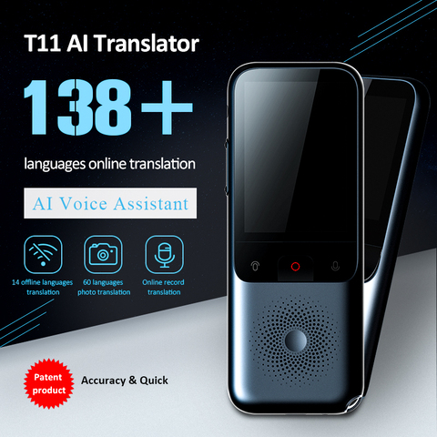 Traductor de voz inteligente portátil T11 en 138 idiomas en tiempo Real, voz multilingüe, traductor interactivo fuera de línea, viaje de negocios ► Foto 1/6