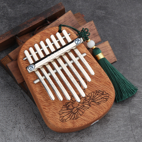 GECKO-instrumento de percusión de teclado de madera para principiantes, Piano de pulgar africano de 8 teclas, chapa completa, alcanfor, regalo de música ► Foto 1/6