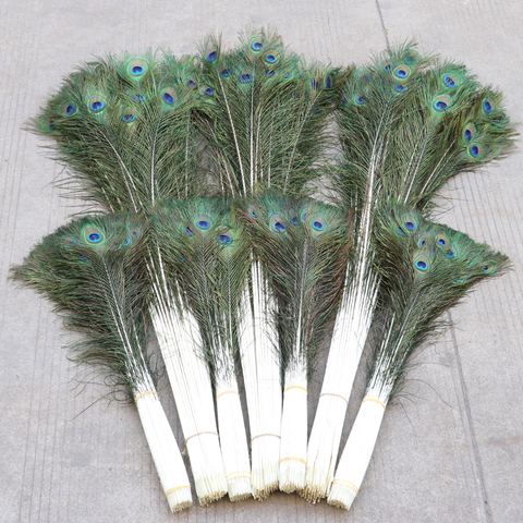 Venta al por mayor 50 Uds Natural grandes ojos de pluma de pavo real 25-80CM alta calidad plumas para casa de fiesta decorativa Pavo Real Plume ► Foto 1/6