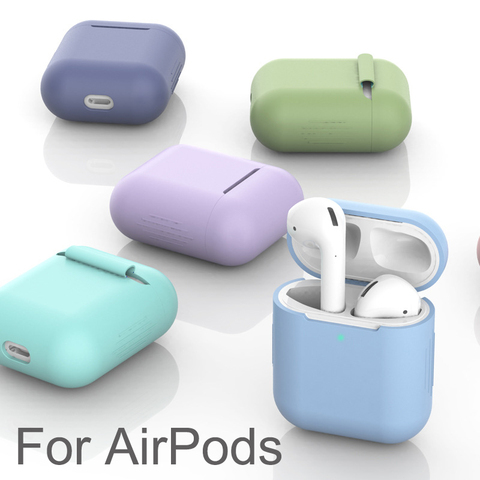 Fundas de silicona blanda para Airpods 1/2, funda protectora de TPU para auriculares inalámbricos por Bluetooth, bolsas de caja de carga ► Foto 1/6