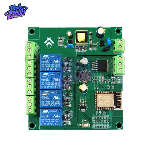 Módulo de relé WIFI de 5V y 4 canales, PLACA DE DESARROLLO DE ESP-12F ESP8266, FLASH de BYTE de 4M para placa de Control de carga AC 90-250V DC7-30V ► Foto 1/6