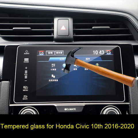 Táctil del coche para pantalla de navegación GPS protectora templado de vidrio de película para honda civic 2016, 2017, 2022, 2022, 2022 10th cívica ► Foto 1/3