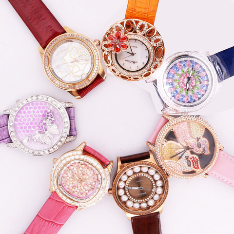 ¡Venta! Melissa-Reloj de cristal para mujer, pulsera de moda, de cuero, sin caja ► Foto 1/6