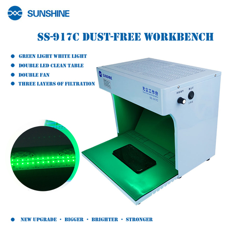 Sunshine SS-917C-banco de trabajo antipolvo para sala de trabajo, limpieza de viento ajustable, restauración para teléfono, banco de trabajo de reparación ► Foto 1/6