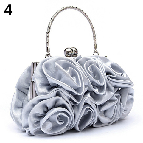 Bolso de mano con patrón de flores rosas para mujer, bolsa de mano para noche, fiesta, novia, gran oferta, 2022 ► Foto 1/6