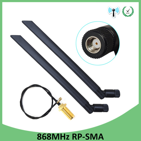 868 MHz 915 MHz antena 5dbi RP-SMA conector GSM 915 MHz 868 MHz antena antenne + 21cm SMA macho/u FL Cable Pigtail ► Foto 1/6