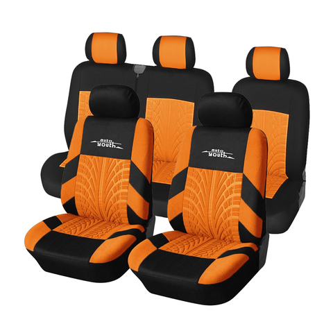 Juego completo Universal fundas de asiento de coche, ajuste parte trasera 2 + 1 con detalle de pista estilo Auto Seat Set Protector para la mayoría de los coches (azul y negro) ► Foto 1/6